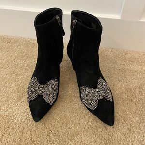 Tory Burch Leather Kitten Heel Booties